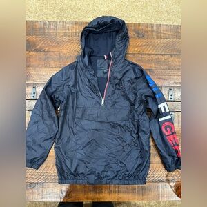 Tommy Hilfiger Black Hooded Raincoat Water-Repellent